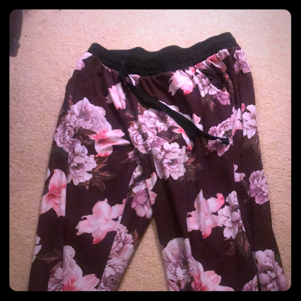 Some floral sweat pants